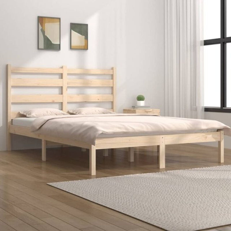 Massivholzbett VIDAXL aus Kiefer in Braun, B/L: 140 x 190 cm - Bild 1