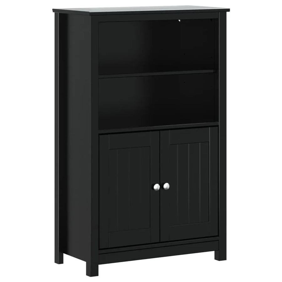 vidaXL Badschrank BERG aus Massivholz Kiefer in Schwarz, Wandmontage, B/T/H: 69,5 x 34 x 110 cm - Bild 2