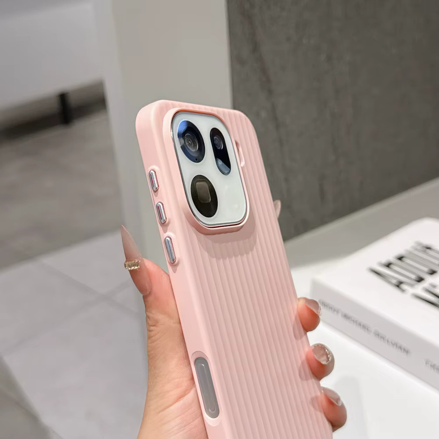 Stoßfeste Magnet-Schutzhülle mit 3D-Streifen-Design für OPPO Find X9 Pro in Weiß, unterstützt kabelloses Laden - Bild 1