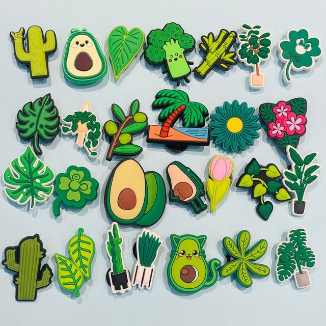 Happye&TiTi Charms Pilz Traube Avocado Frosch, PVC, Grün - Bild 1