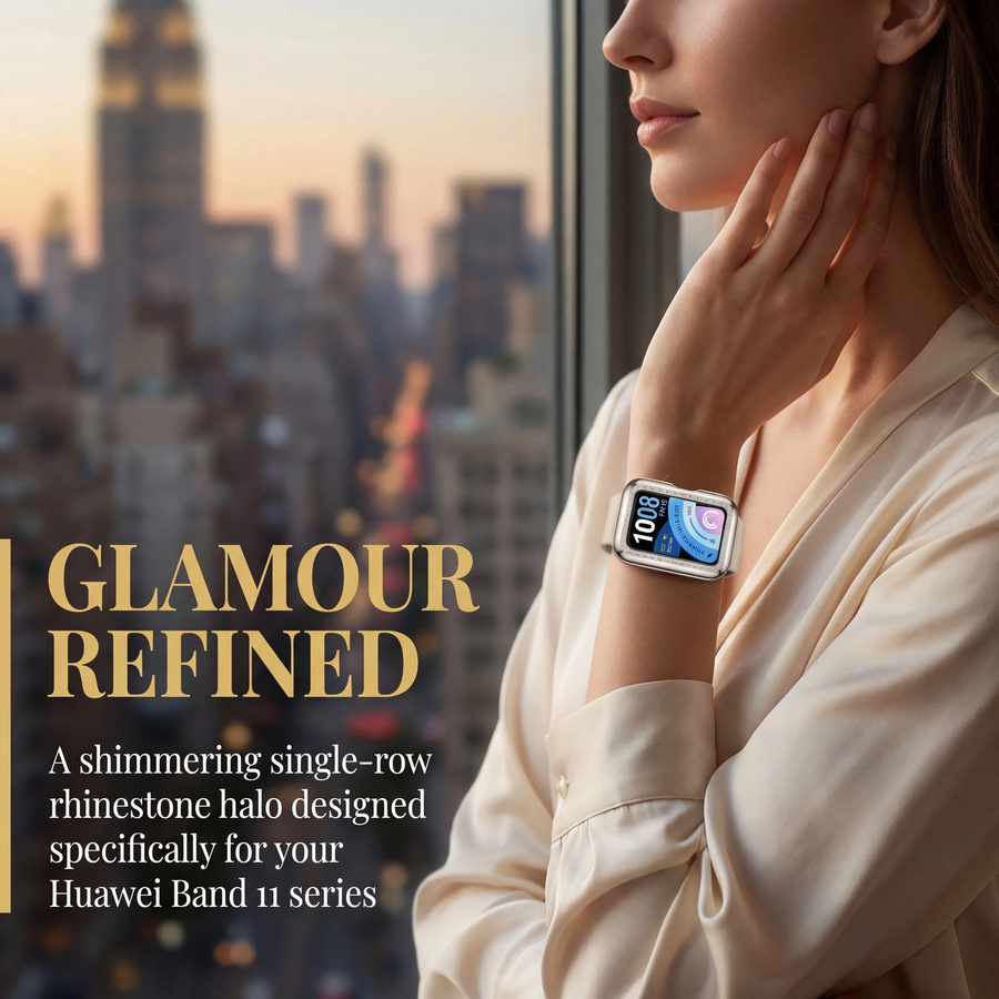 LCAPLE Schutzhülle für Huawei Band 11, PC, Silber, Diamant, Kristall - Bild 4