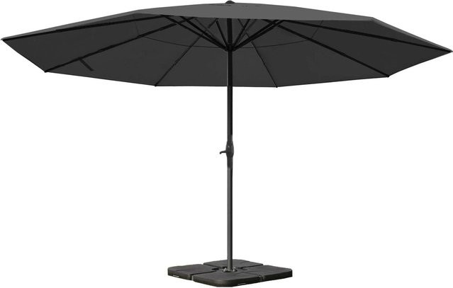 MCW Sonnenschirm Carpi Pro Marktschirm aus Polyester und Alu in Anthrazit mit Ständer Ø 5m - Bild 2