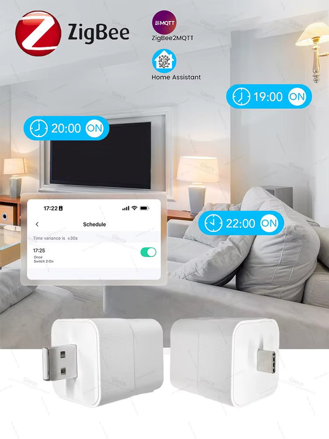 Zigbee USB-Adapter auf Typ C 5V Micro-Adapter Schaltkabel-Konverter in Weiß für iPhone Xiaomi Macbook und Mqtt Home Assistant - Bild 2