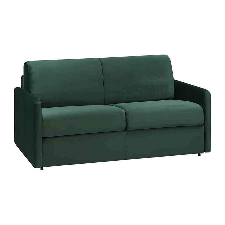 Vente-unique Schlafsofa Calife in Tannengrün aus Samt mit einer Breite von 150 cm - Bild 2