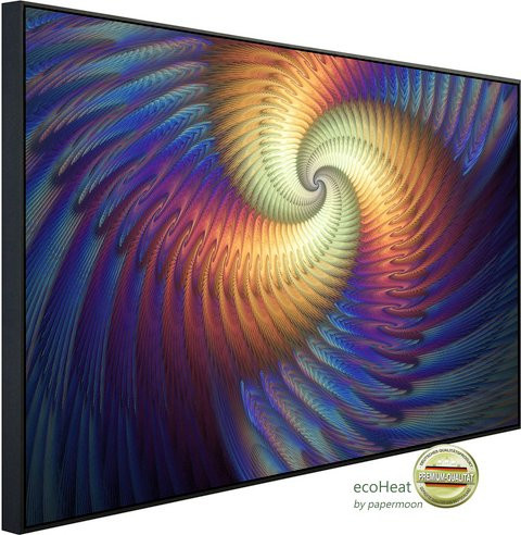 papermoon Infrarotheizung EcoHeat Psychedelische Spirale in Bunt mit Matt-Effekt, App-Steuerung und Überhitzungsschutz - Bild 1