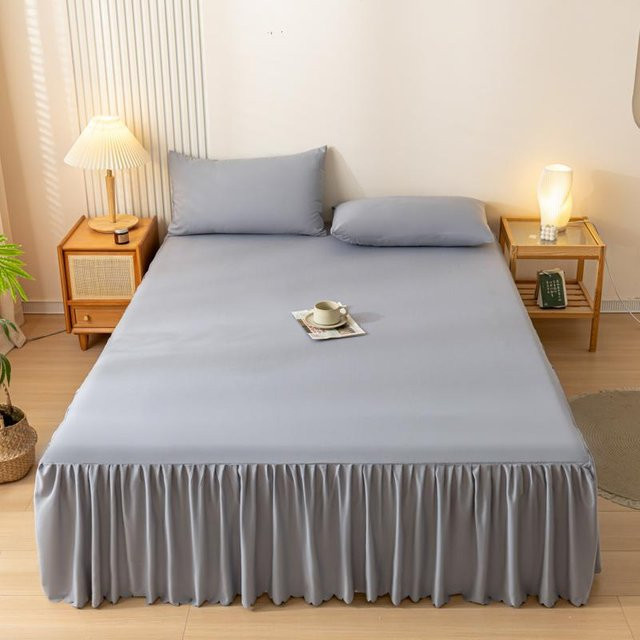 Graue Bettdecke aus Mikrofaser von Yiran Furniture, weiche Tagesdecke im minimalistischen Stil, B/L: 120 x 200 cm - Bild 1