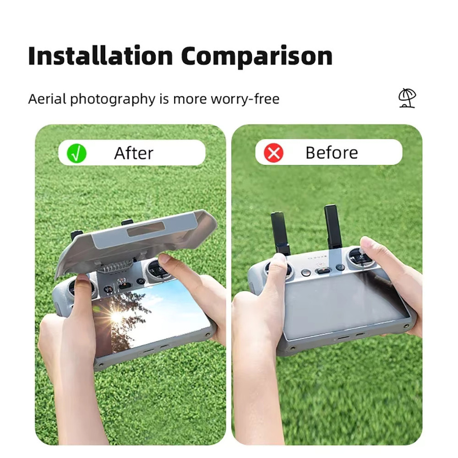 BRDRC RC 2 Sonnenschutz Sonnenhaube und Displayschutzfolie für DJI Mavic 4 Pro, Mini 4 Pro und Air 3S in Grau - Bild 3