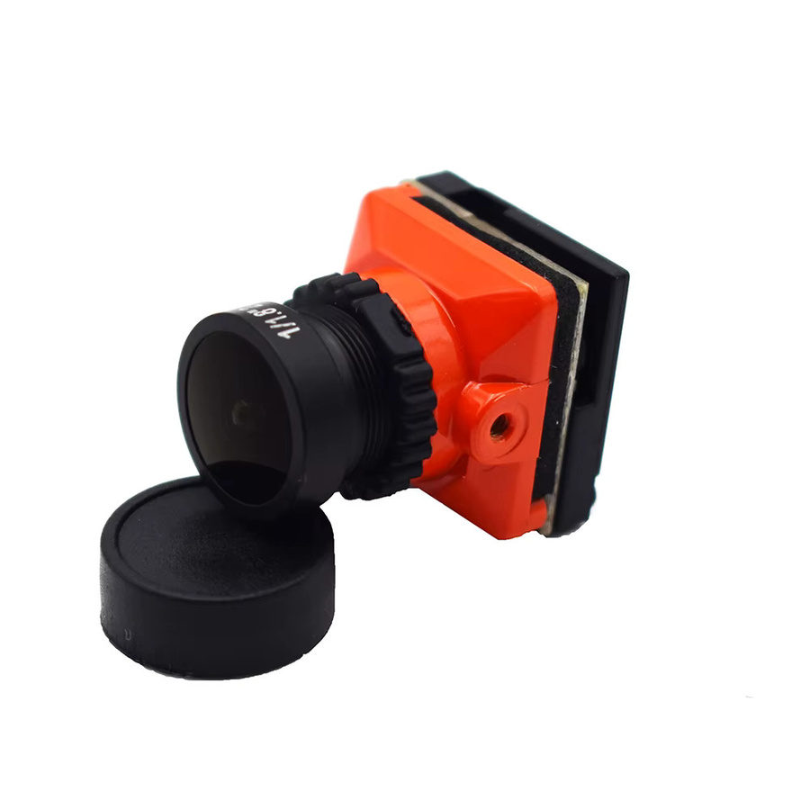 PUSD 1500TVL 1/3 CMOS B19 Mini FPV-Kamera mit 2,1mm Objektiv, OSD und 5V-30V Stromversorgung für RC FPV Racing Drohnen in Schwarz und Orange - Bild 2