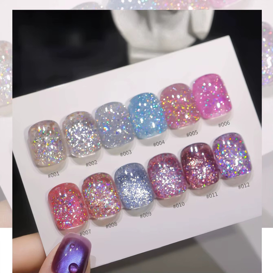 MIANEL Wishing Star Burst Glitzer-Gel-Nagellack, 12 ml, Eisklar - Bild 1