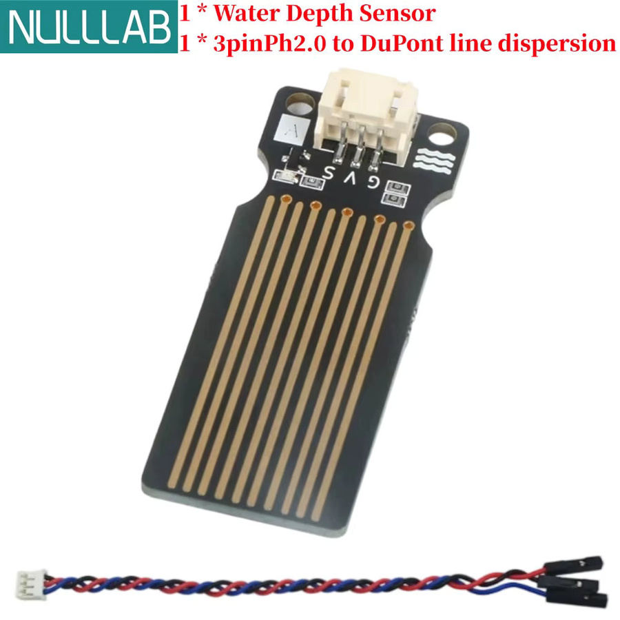 NullLab Hochpräziser Wassertiefen-Analogausgangssensor PH2.0 in Schwarz für Arduino ESP32 Microbit Raspberry Pi mit IP68 Schutz und 0-3,3V Schnittstelle - Bild 2