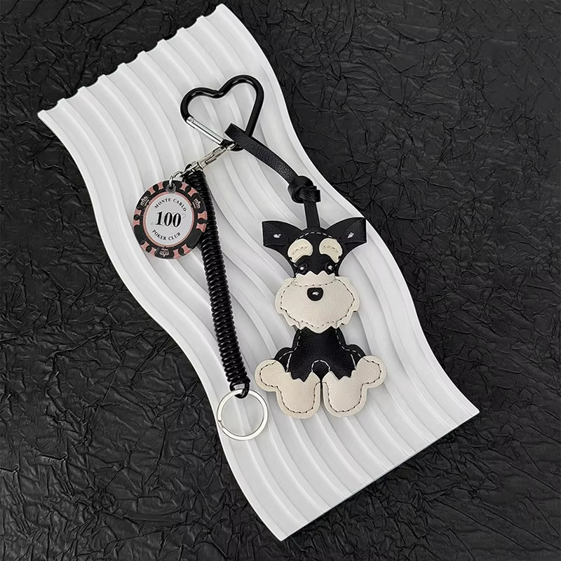 Yogodlns Schlüsselanhänger, Schnauzer, PU-Leder, Unisex - Bild 3
