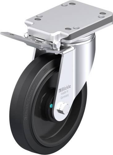Blickle Stahlblech-Lenkrolle LH-POEV 200KAD-IS in Schwarz und Grau mit 200 mm Rad-Durchmesser und 500 kg Tragfähigkeit - Bild 1