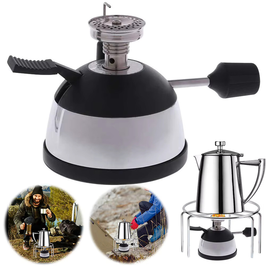 Alloet Butan-Mini-Brenner für Tisch-Siphon in Schwarz mit verstellbarer Flamme für Camping und Picknick, B/T/H: 16,0 x 13,0 cm - Bild 4