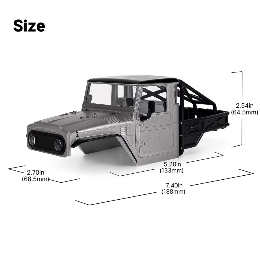 INJORA IR40-24 Half Truck Hartkörper mit Käfig, 1:24, Zubehör - Bild 3