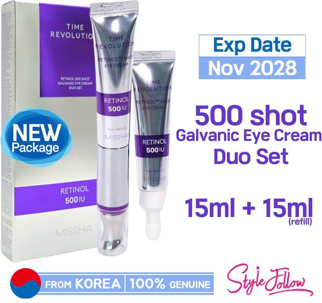 MISSHA Time Revolution Retinol 500 Shot Galvanic Augencreme-Duo-Set, 30 ml - Bild 1
