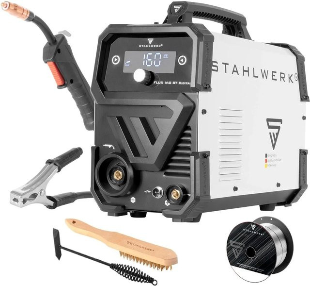 STAHLWERK FLUX 160 ST Digital Fülldraht Schweißgerät mit 160 A für MIG, MMA und Lift TIG in Weiß - Bild 1