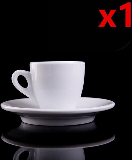 Nuova Point Classic Esp Espressotassen- und Untertassen-Set aus Knochenporzellan, Weiß, 60 ml - Bild 1