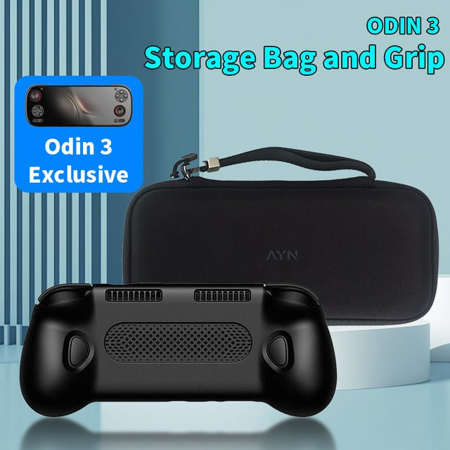 AYN Odin 3 TPU Grip Shell Schutzhülle mit Ständerhalter und Tragetasche - Bild 1