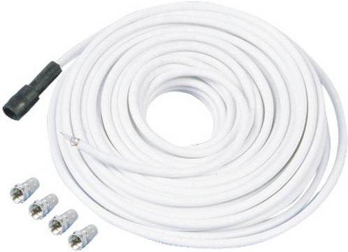 Telestar SAT Anschlusskabel mit 1x F-Stecker auf 1x F-Stecker in Weiß, Länge: 20 m - Bild 1