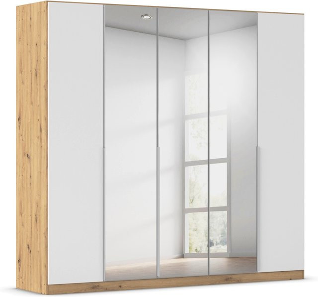 RAUCH Drehtürenschrank Alabama mit Spiegel in Weiß und Eiche Artisan, B/H: 226 x 210 cm - Bild 1
