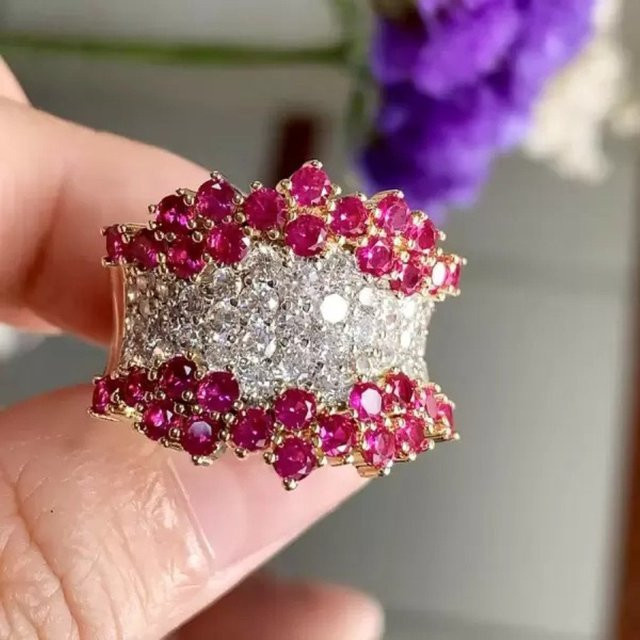 ZHIXUN Ring, Zirkonia, Vintage, Damen - Bild 1