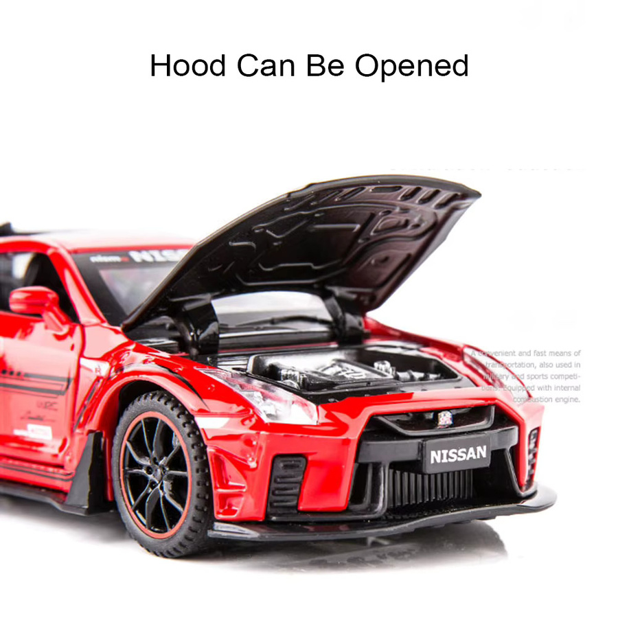 RMZ city GTR R35 R34 Sportwagen Modell, Spielzeug, Maßstab 1:32, Metall - Bild 2