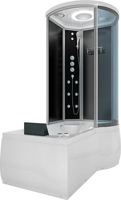 AcquaVapore Whirlpool Duschkabine mit Wanne und Regendusche K55-L33-WP-EC, B/T: 170 x 100 cm - Bild 1