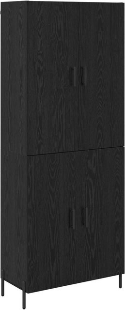 vidaXL Highboard in Eiche Schwarz aus Holzwerkstoff, B/T/H: 69,5 x 34 x 180 cm - Bild 1