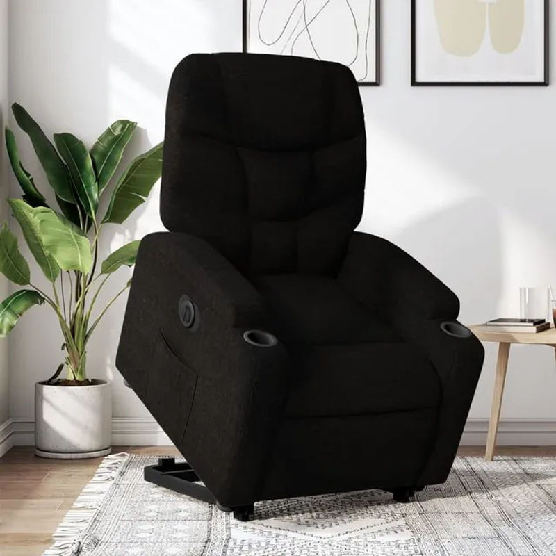 Vidaxl Elektrischer Massagesessel mit Aufstehhilfe in Schwarz aus Stoff - Bild 1