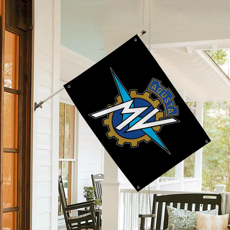 MV A-Agusta Stoffflagge in Schwarz und Multicolour, minimalistisches Gartenbanner für den Außenbereich, Rechteckig, Breite: 80 cm - Bild 4