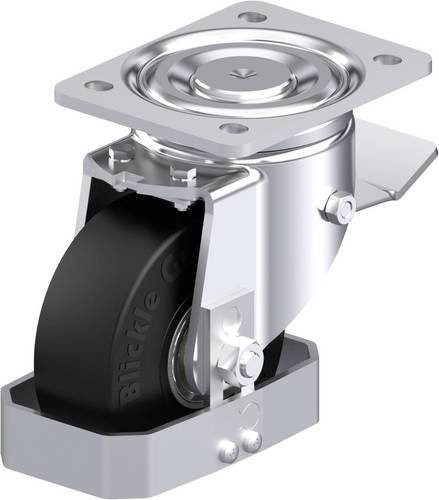 Blickle Stahlblech-Lenkrolle LH-SE 125K-ST-FS in Schwarz und Silber mit 125 mm Rad-Durchmesser und einer Tragfähigkeit von max. 320 kg - Bild 1