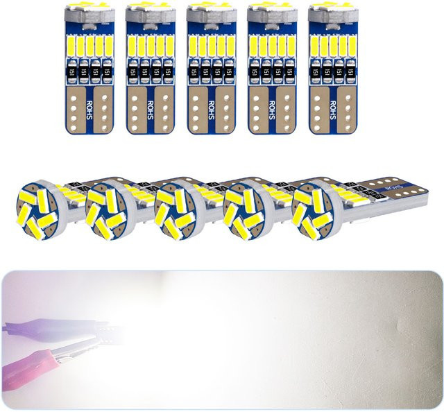10er Set W5W T10 3014 LED Auto Blinker Lampen mit 15 Chips in Blau für 12V Fahrzeuge - Bild 1