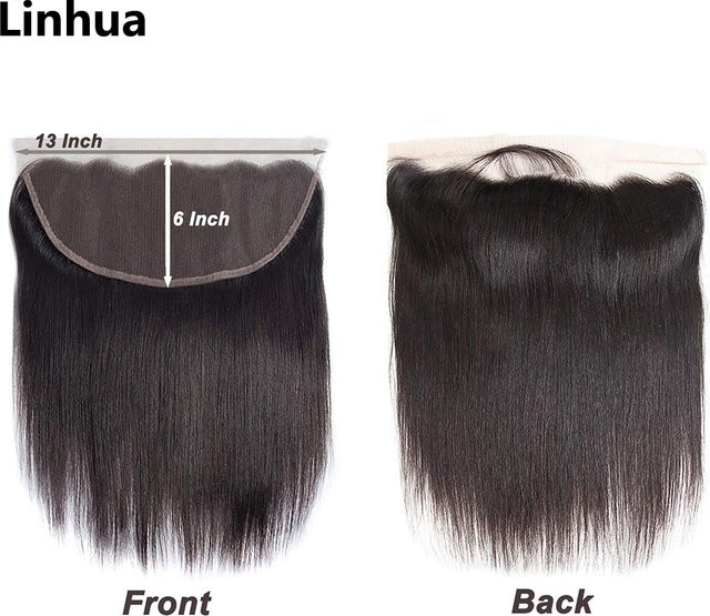 Linhua Lace Frontal Closure, 100% Echthaar, Naturschwarz, Damen - Bild 1