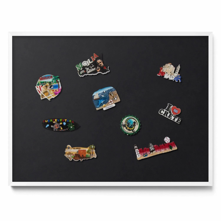 Tulup Magnettafel für die Wand aus Metall in Schwarz, B: 80 cm, H: 60 cm - Bild 2