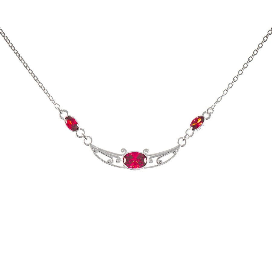 Collier 925 Silber, Zirkonia rot - Bild 1