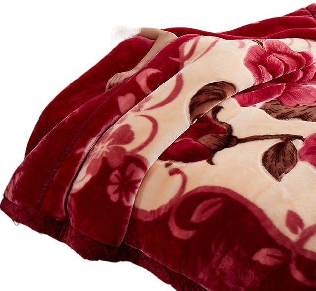 Laschelle Reversible Doppeldecke mit floralem Muster in Rot, B x T: 150 x 200 cm - Bild 1