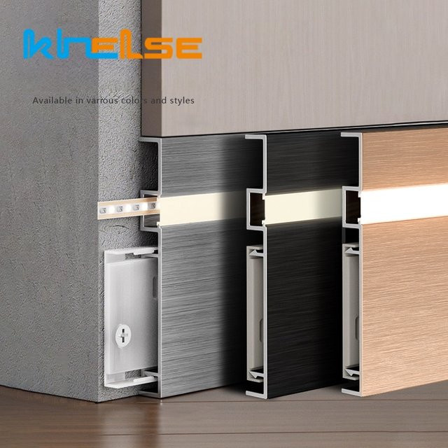 Khelse LED-Aluminiumprofil für Boden- und Wandsockel, Silber, H: 10 cm, B: 16 cm, T: 8 cm - Bild 1