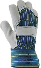 Schutzhandschuhe uvex top grade 8300 aus Rindspaltleder und Baumwolle mit Gelenk- und Knöchelschutz, Farbe Blau, 10 Paar, Größe 9, EN 388: 4144 X - Bild 1