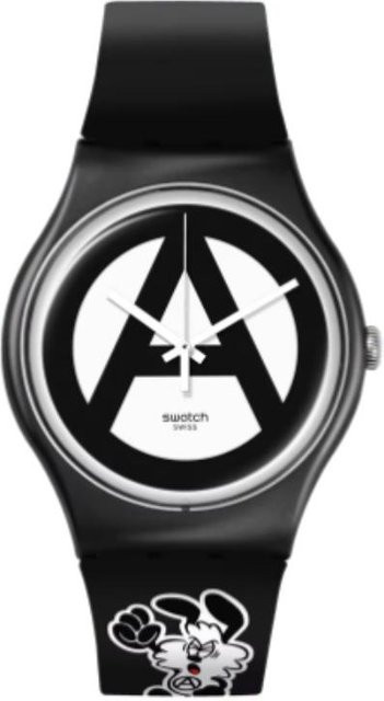 Swatch Armbanduhr, Quarz, Silikonarmband, 41 mm, Weiß, Unisex - Bild 1