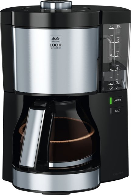 Melitta Look V Perfection Filterkaffeemaschine in Schwarz und Silber mit Glaskanne - Bild 1