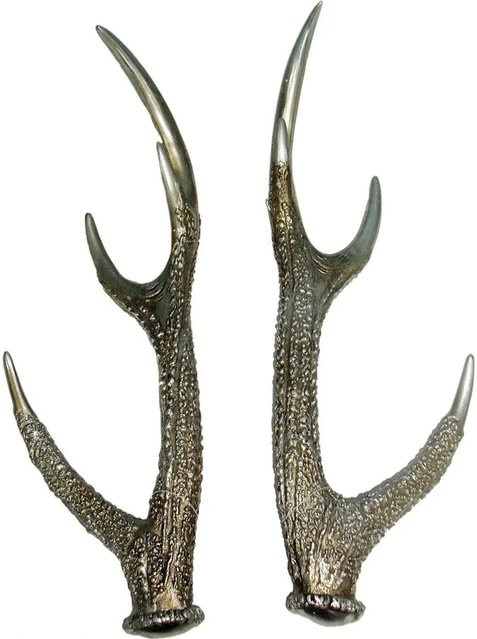 Lex 2er Set Hirschgeweih Tischdeko Silber Landhaus Schmuckhalter - Bild 1