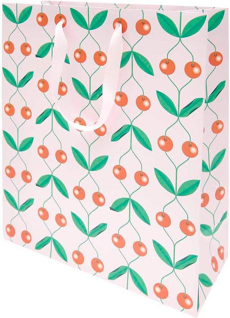 Rico Design Paper Poetry Geschenktüte Kirschen in Pink, B/T/H: 26 x 12 x 32 cm - Bild 1