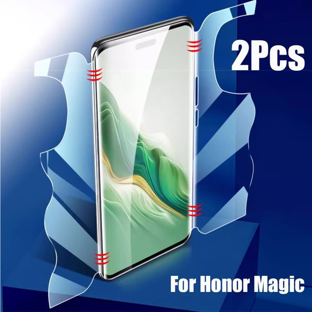 2 Stück Hydrogel Displayschutz 360 Grad Ganzkörper-Schutz für Honor Magic 7, 6, 5 und Pro lite, transparent - Bild 1