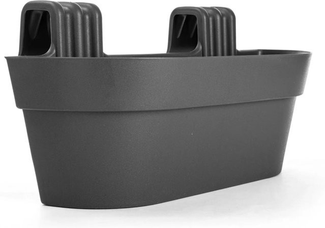 BigDean Blumenkasten für das Balkongeländer mit Wasserspeicher und Halterung, Anthrazit, Breite: 50 cm - Bild 1