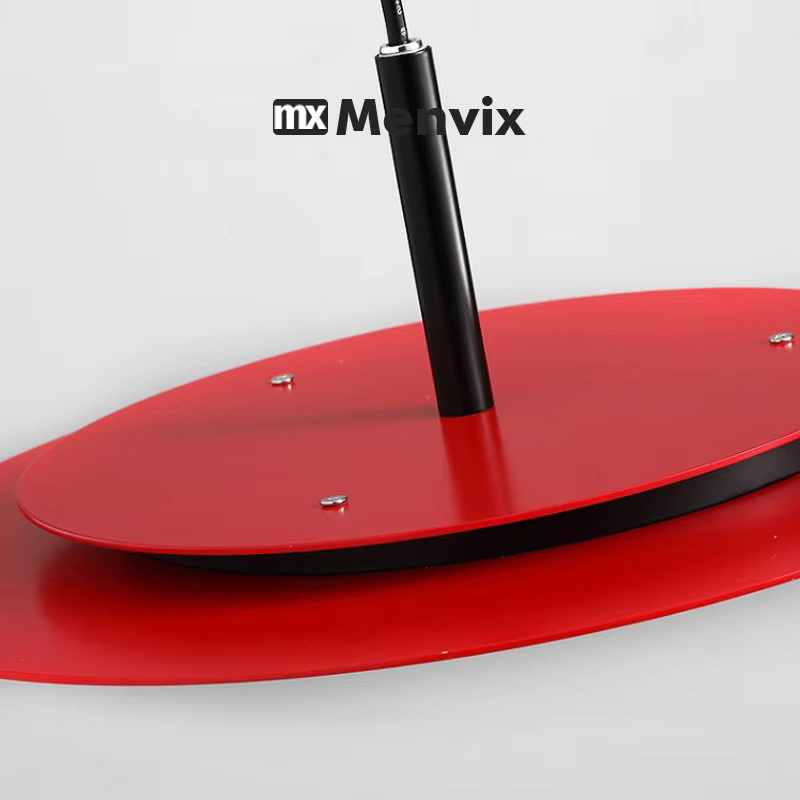 Menvix Moderne UFO Pendelleuchte in Rot aus Metall für Wohnzimmer und Esszimmer - Bild 2