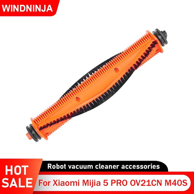 WINDNINJA TriCut-Bürste für Xiaomi Mijia 5 PRO OV21CN M40S Roboterstaubsauger, Anti-Verwicklungs-Hauptbürste für Hartböden, Orange - Bild 1