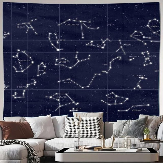 Galaxie Wandteppich mit Weltraum und Sternbild Design von JMG Household Supplies, Farbe Blau, B x H: 180 x 280 cm - Bild 1