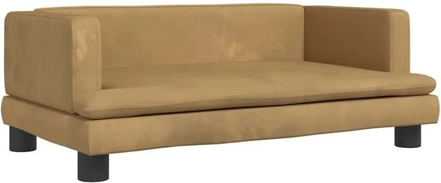 vidaXL Hundebett Sofa aus Samt in Braun, B/T/H: 80 x 45 x 30 cm - Bild 1