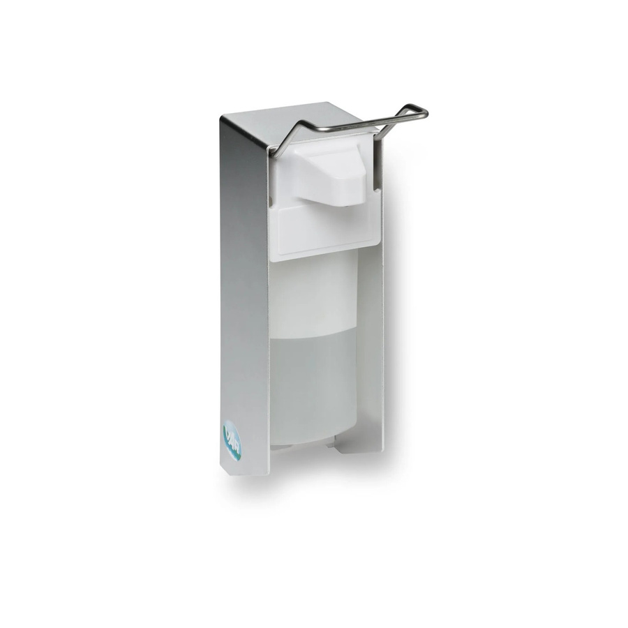 PROREGAL Handdesinfektionsspender mit Behälter zur Wandmontage in Silber, H x B x T: 25 x 8 x 21 cm - Bild 2