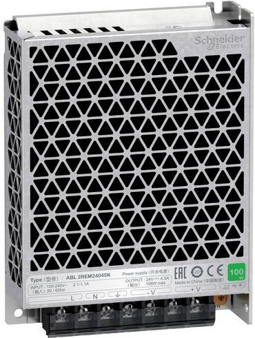 Schneider Electric Easy Modicon ABL2 ABL2REM24045K Spannungsversorgung, getaktet, 1-phasig, 100-240V AC, 24V DC, 4,5A, 108W, Silber - Bild 1